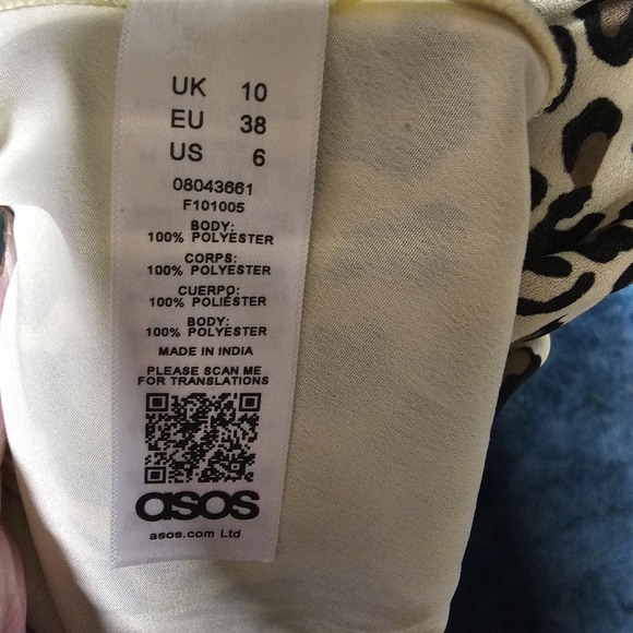 3/$25 ASOS Leopard Print Button Down Poof Sleeve Mini Dress size 6 - Picture 4 of 9